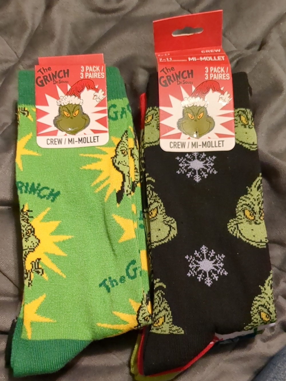 🎄Dr. Seuss The Grinch Crew Socks - Green, Black & Yellow